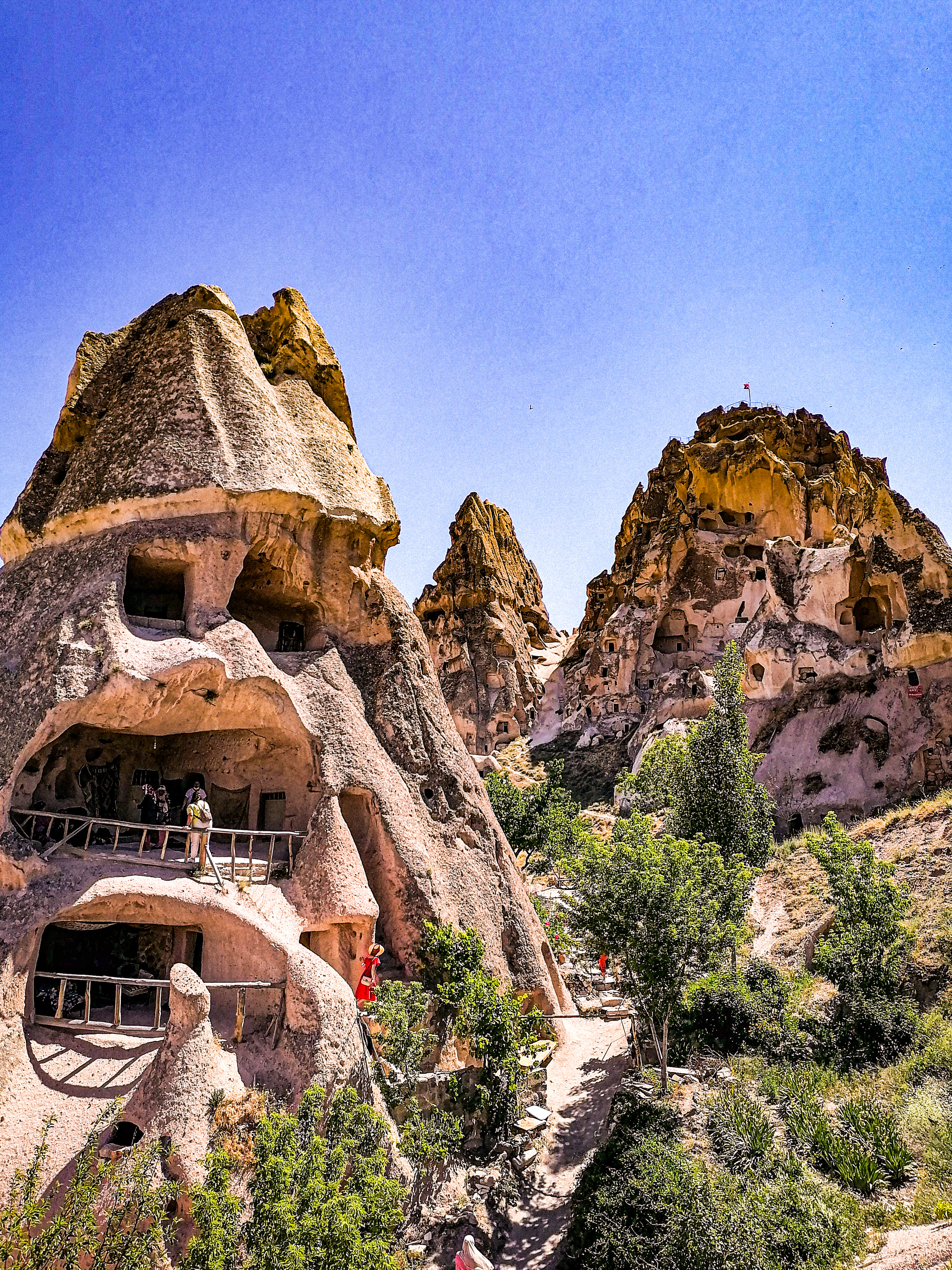 Uçhisar cave homes in a beautiful village in Turkey.