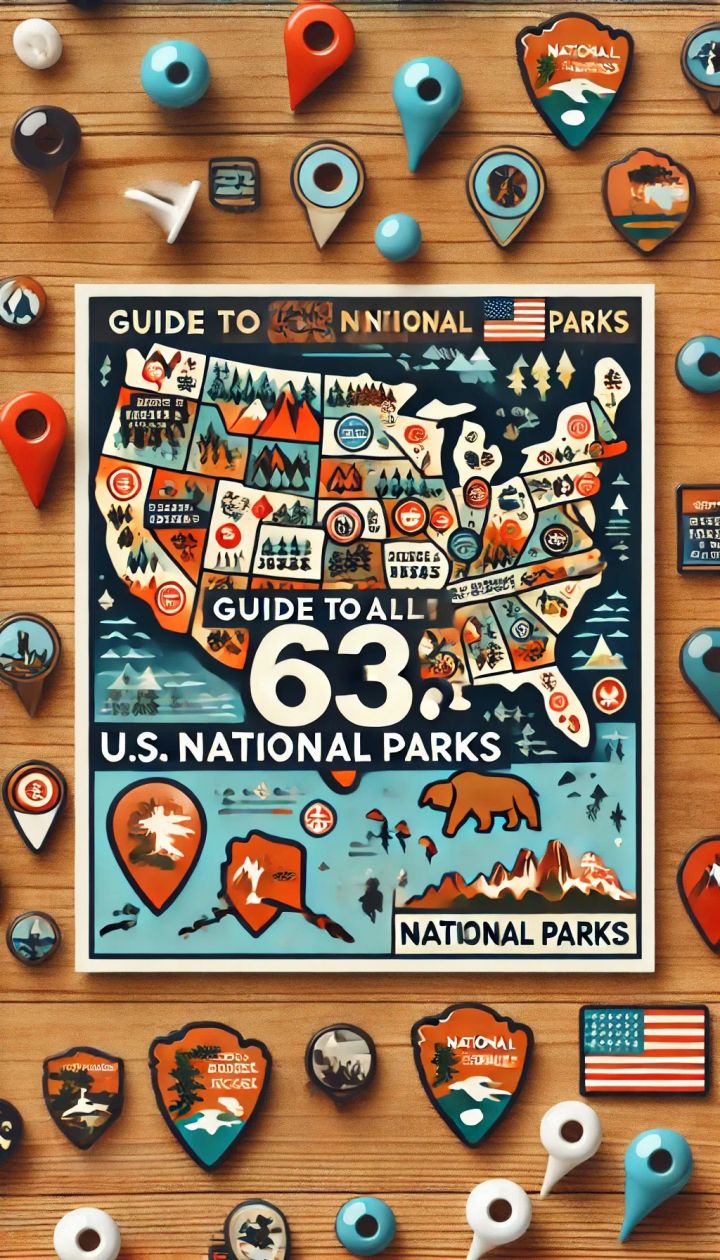 Illustration talking about all 63 US National Parks 