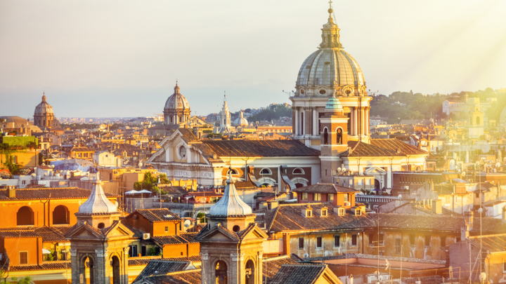 View of Rome's Skyline on A Sunny Day