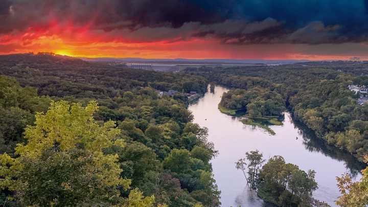 A Beautiful sunset over table rock lake in Branson Missouri.