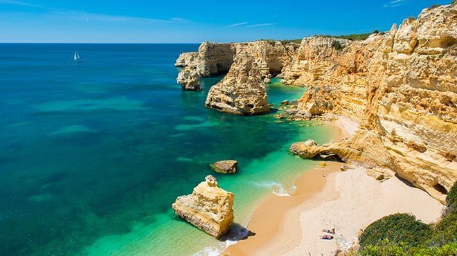 View of a beautiful beach in Portugal.