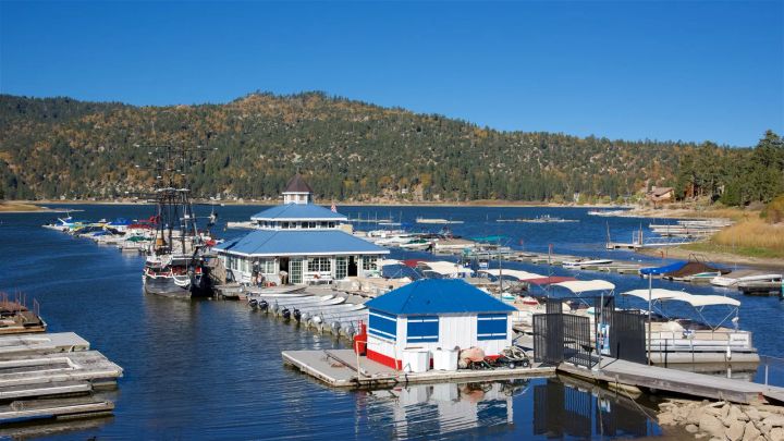 Boat docks on Big Bear Lake, CA
