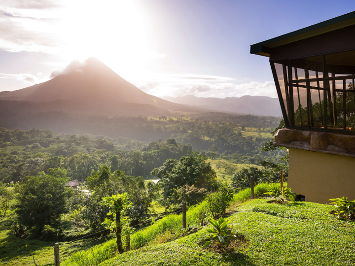 View of Arenal Volcano National Park from a resort.