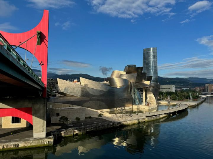 Ultra modern Architecture in Bilboa, Spain on the water front