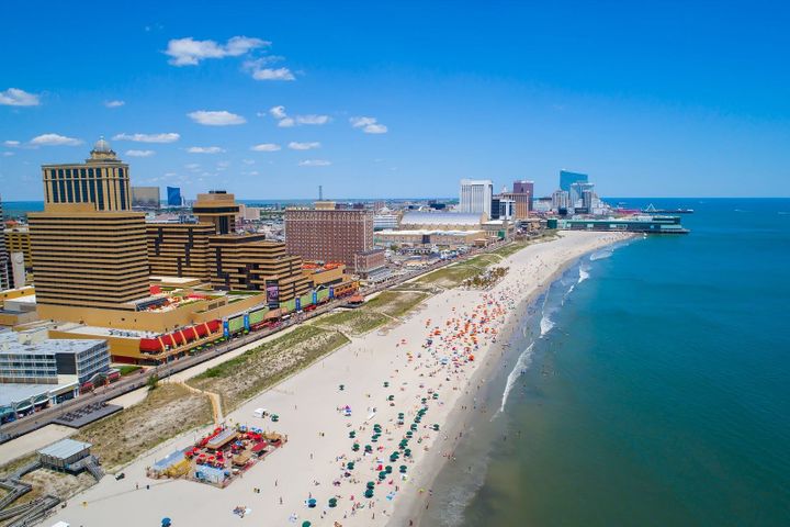 Beach front at Atlantic City, New Jersery.