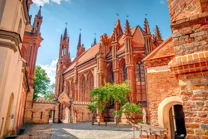 A beautiful church on a sunny day in Lithuania.