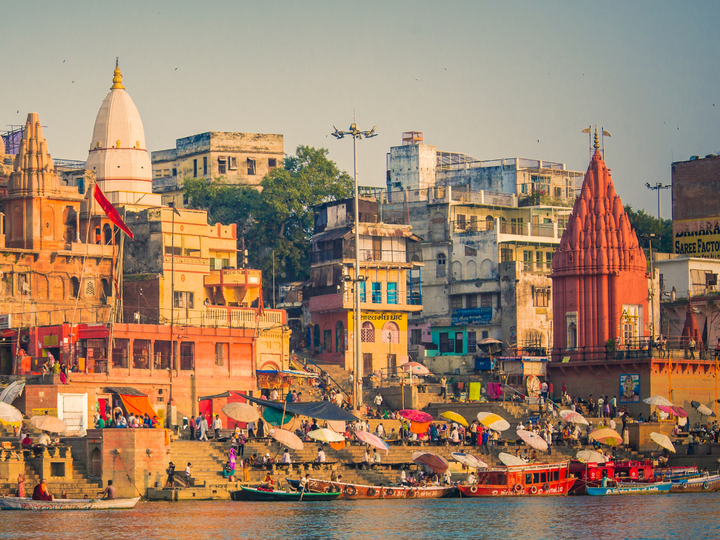Varanasi India on the river banks of the 