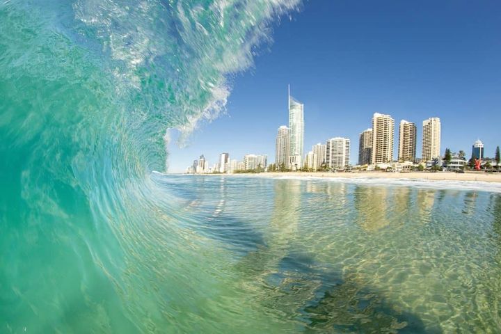Waves at the beach in Gold Coast Australia