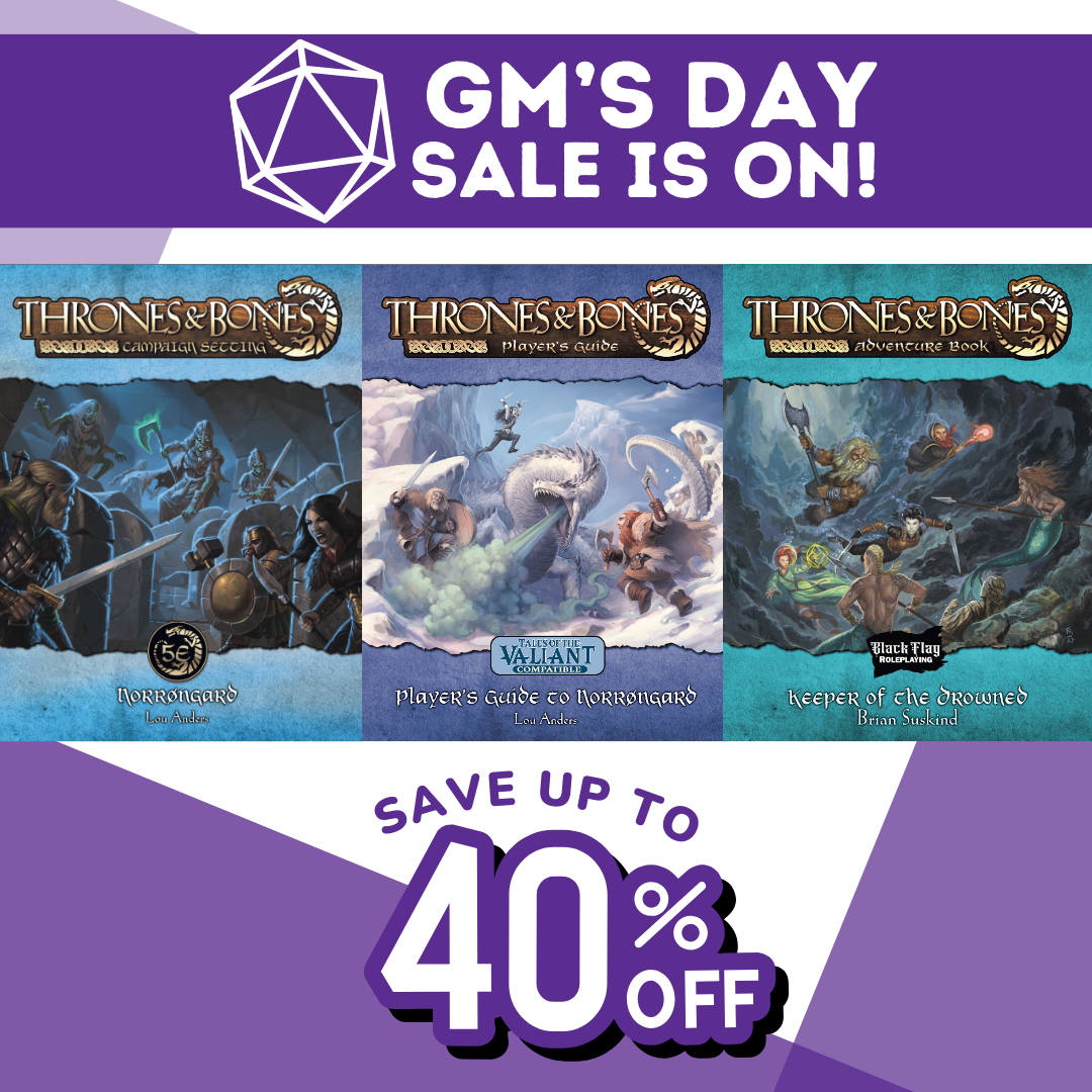 Text: GM's Day Sale is On! Save up to 40% off. Image shows three covers of titles included in the sale.