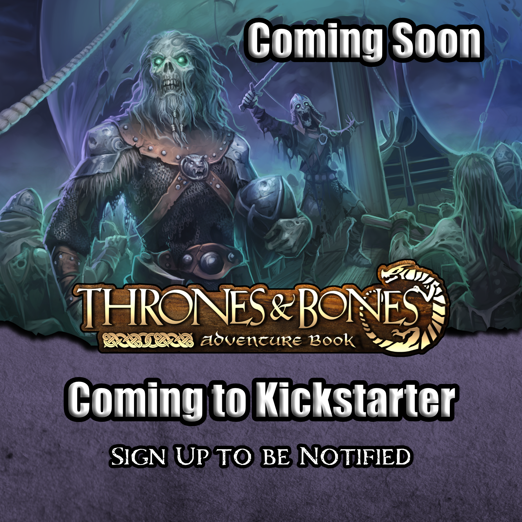 Draugr captain on a longship crewed by undead.