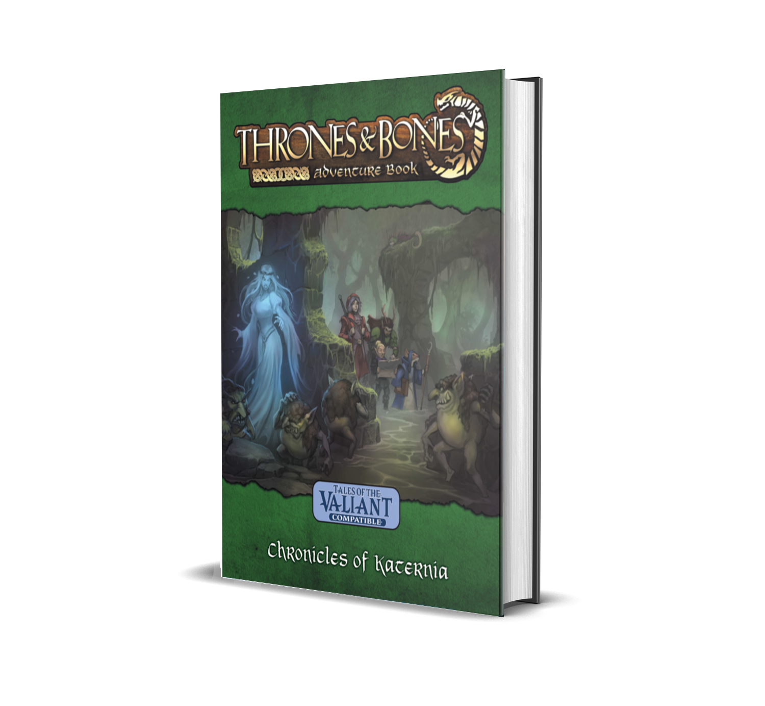 Our four heroes travel through a woods while ghosts and froggy-fey wait to ambush them on this cover of the next book.