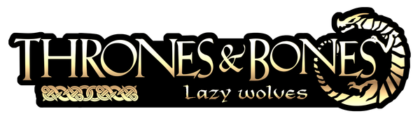 Thrones & Bones Lazy Wolves with a dragon curled around the S in Bones