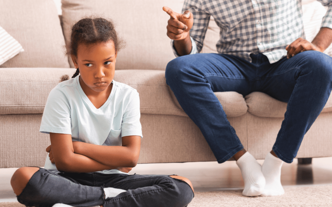 Dad pointing at Child - Helicopter Parenting