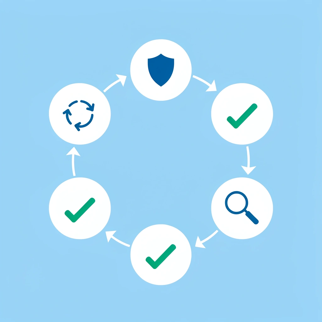 Circular cycle showing: Learn Safety Concept → Practice with Coloring → Reinforce Learning → Build Habit → back to Learn