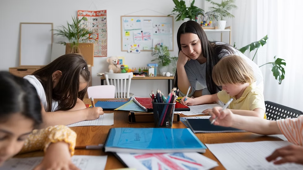 Teacher Checking Students - Preschool Curriculum