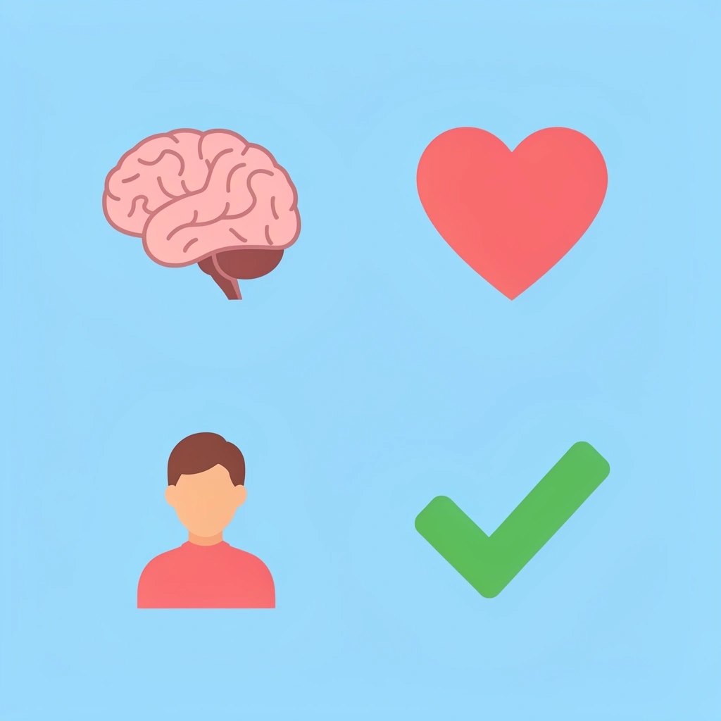 Four icons representing thinking, physical, social, and emotional skills that preschool games develop