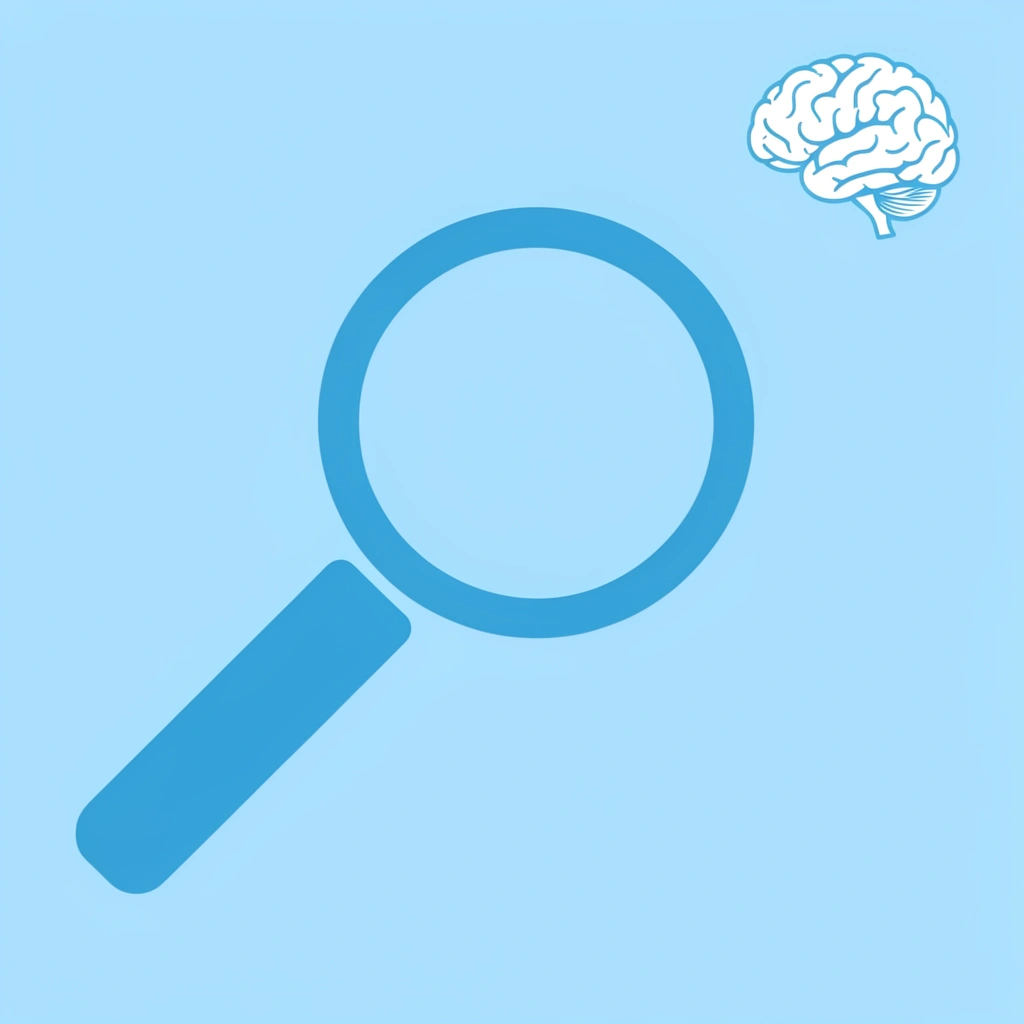 Magnifying glass focusing on worksheet selection criteria, including skill gaps, interests, and developmental stage