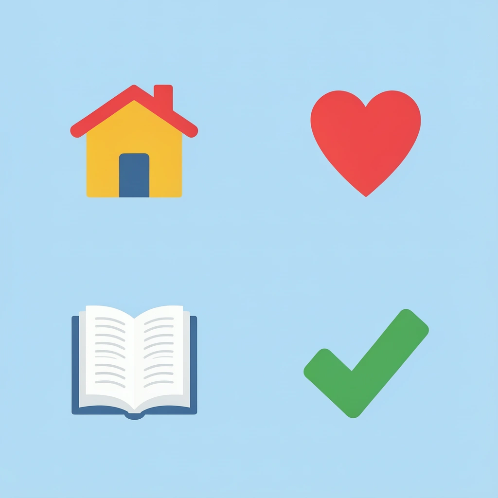 Four-box grid showing home preparation areas paired with skills developed in each area