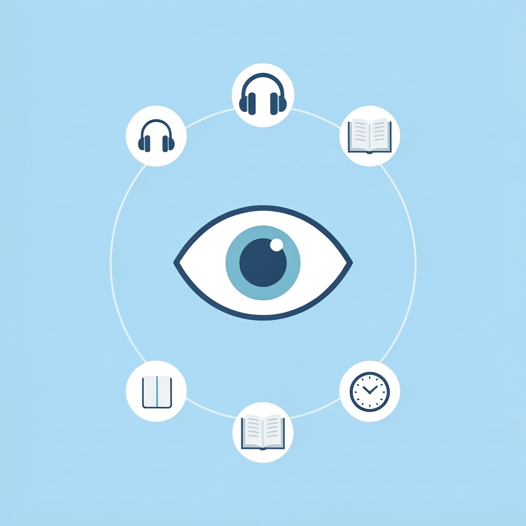Central 'Sight Words' hub connected to four learning pathways: Sound Patterns, Auditory, Tactile, and Meaningful Context