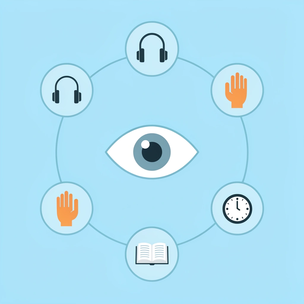 Central 'Sight Words' hub connected to Visual Learning, Auditory Learning, and Kinesthetic Learning icons