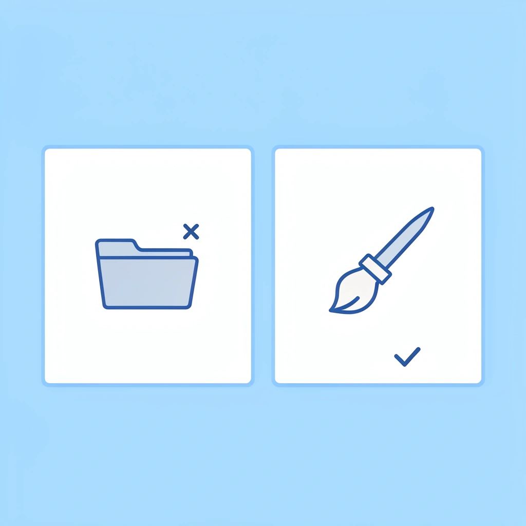 Before and after comparison: left shows art supplies in a closed cabinet, right shows an accessible art station with children engaged.