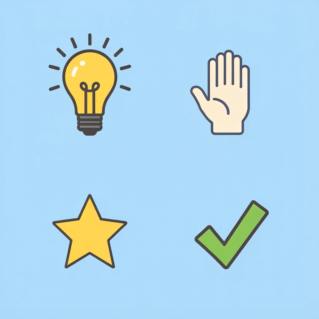 Four-box grid showing fine motor skills, hand-eye coordination, creative thinking, and confidence building