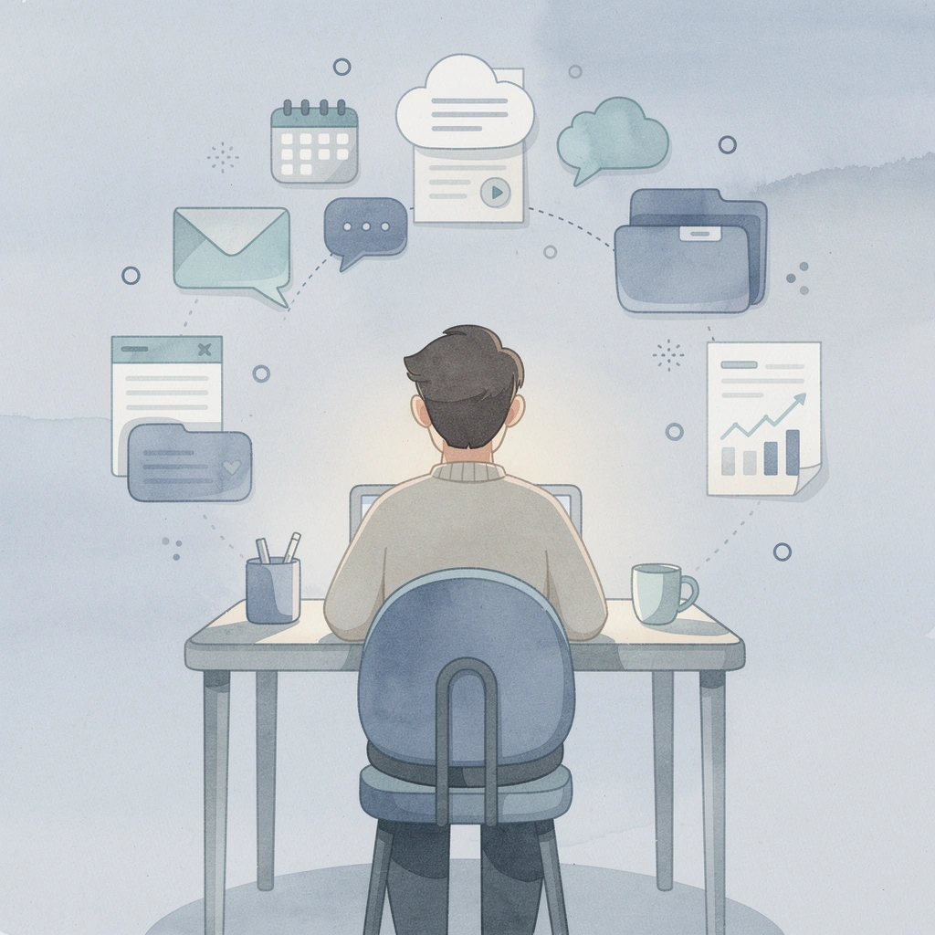 Illustration of organized homeschool documentation workflow