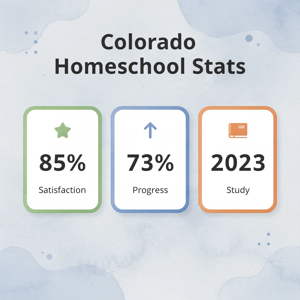 Statistics showing homeschool satisfaction and progress rates