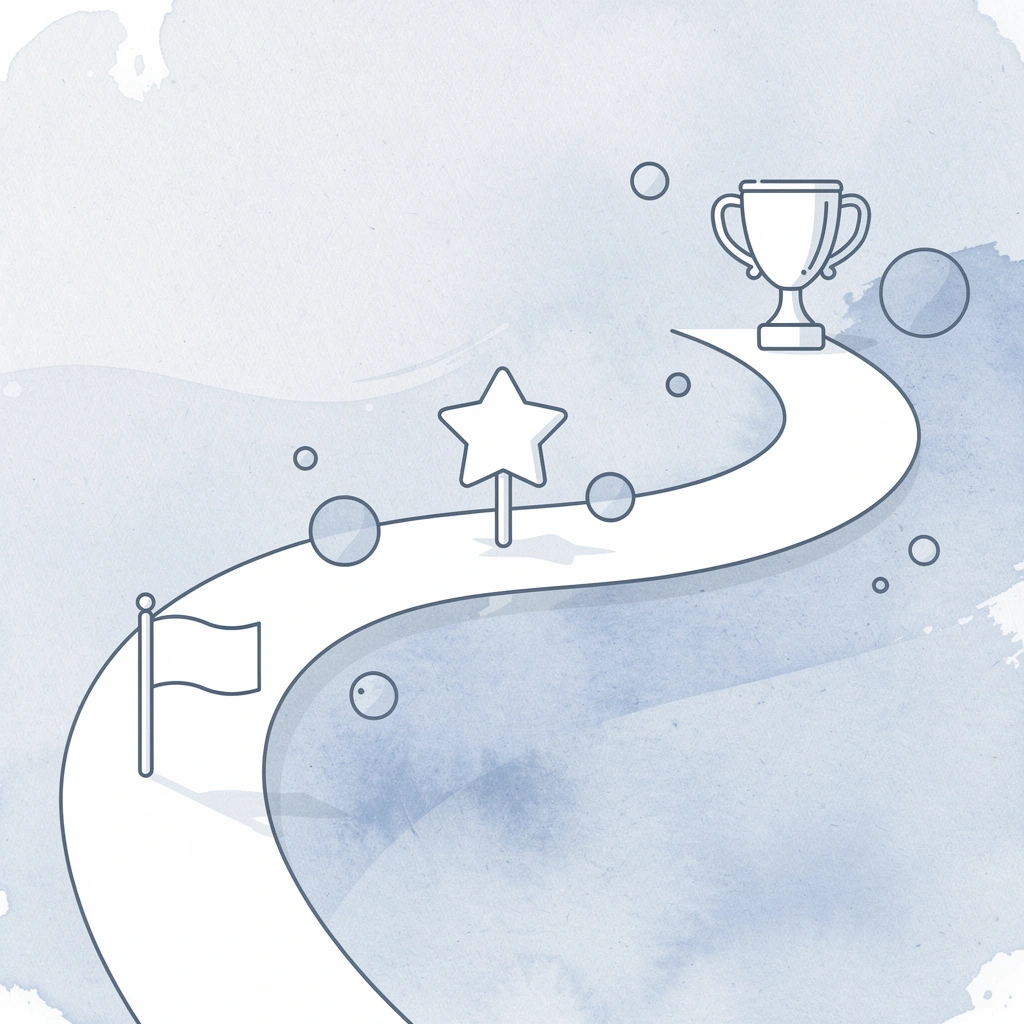 Winding path with milestone markers representing homeschool compliance journey