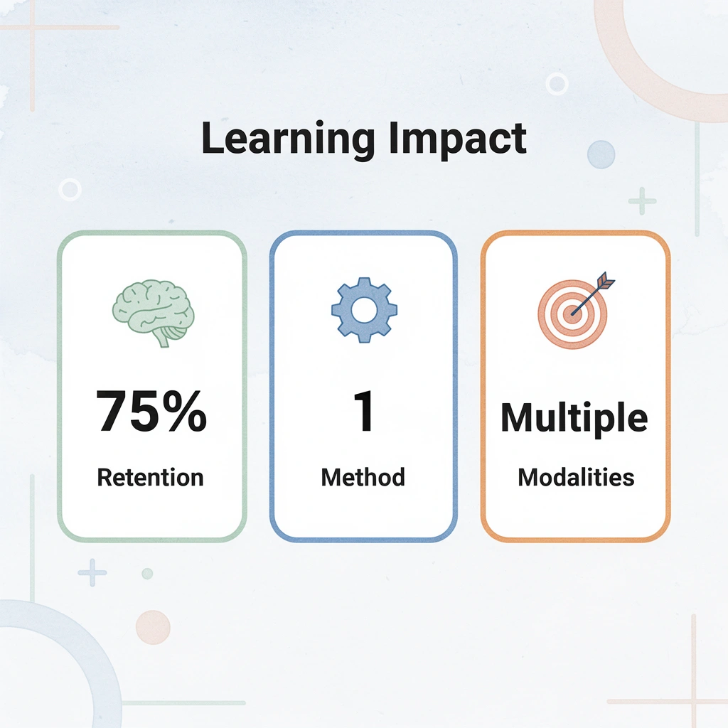 Statistics showing learning retention improvement