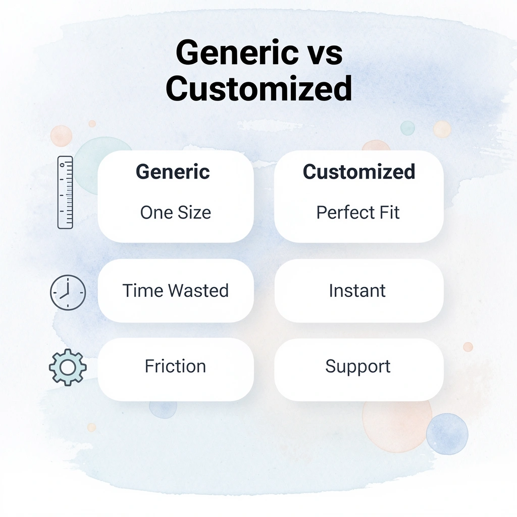 Comparison between generic and customized educational materials