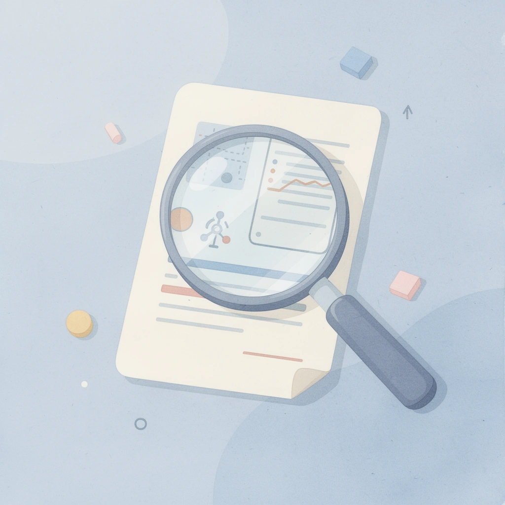 Magnifying glass examining academic materials representing skill assessment