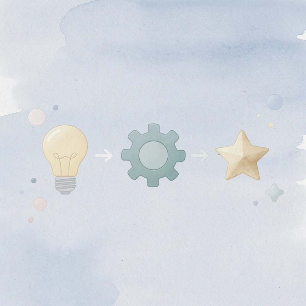 Three icons showing the homeschooling process: filing paperwork, choosing materials, and teaching