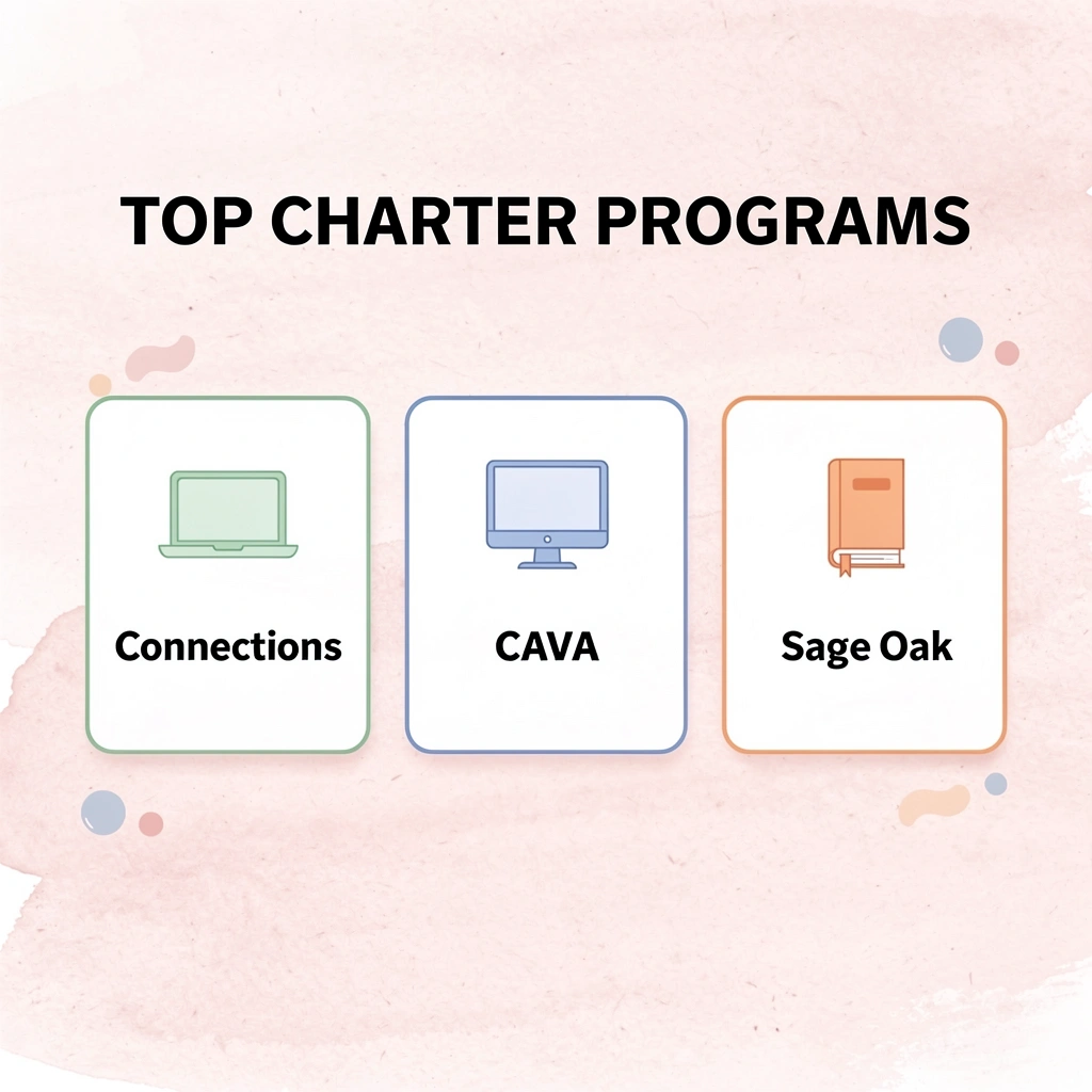 Infographic showing top charter homeschool programs