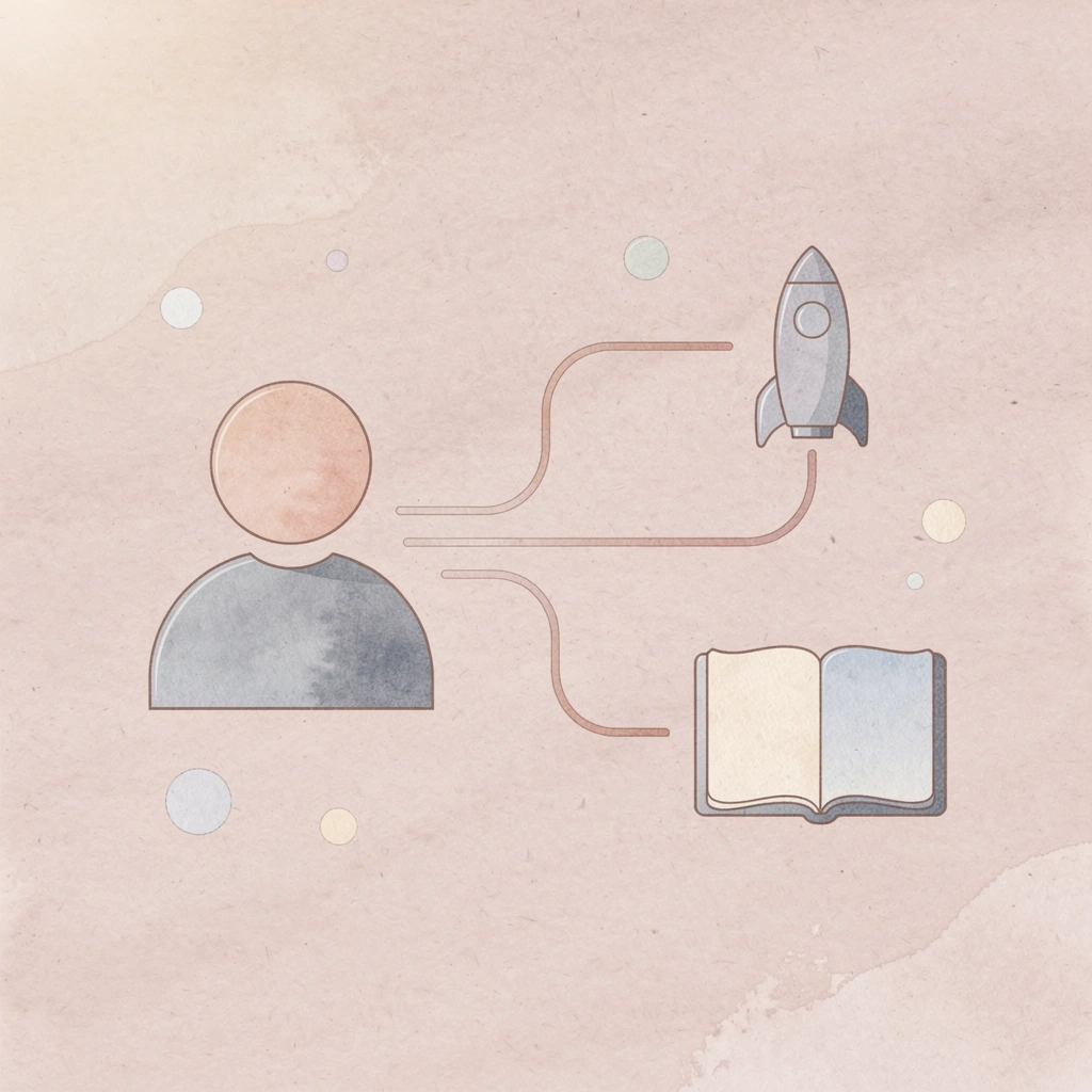 Decision point icon splitting into paths representing supervision versus freedom choice
