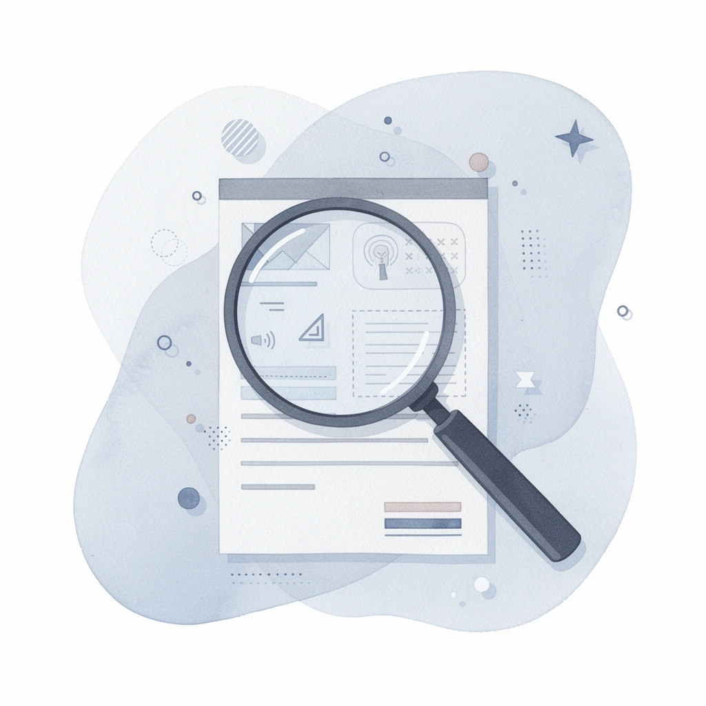 Magnifying glass examining learning patterns and behaviors
