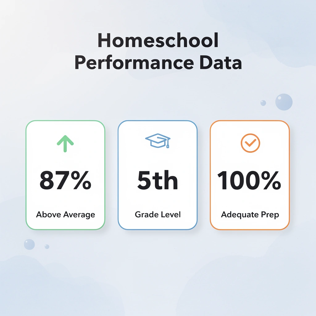 Statistics showing homeschool performance metrics