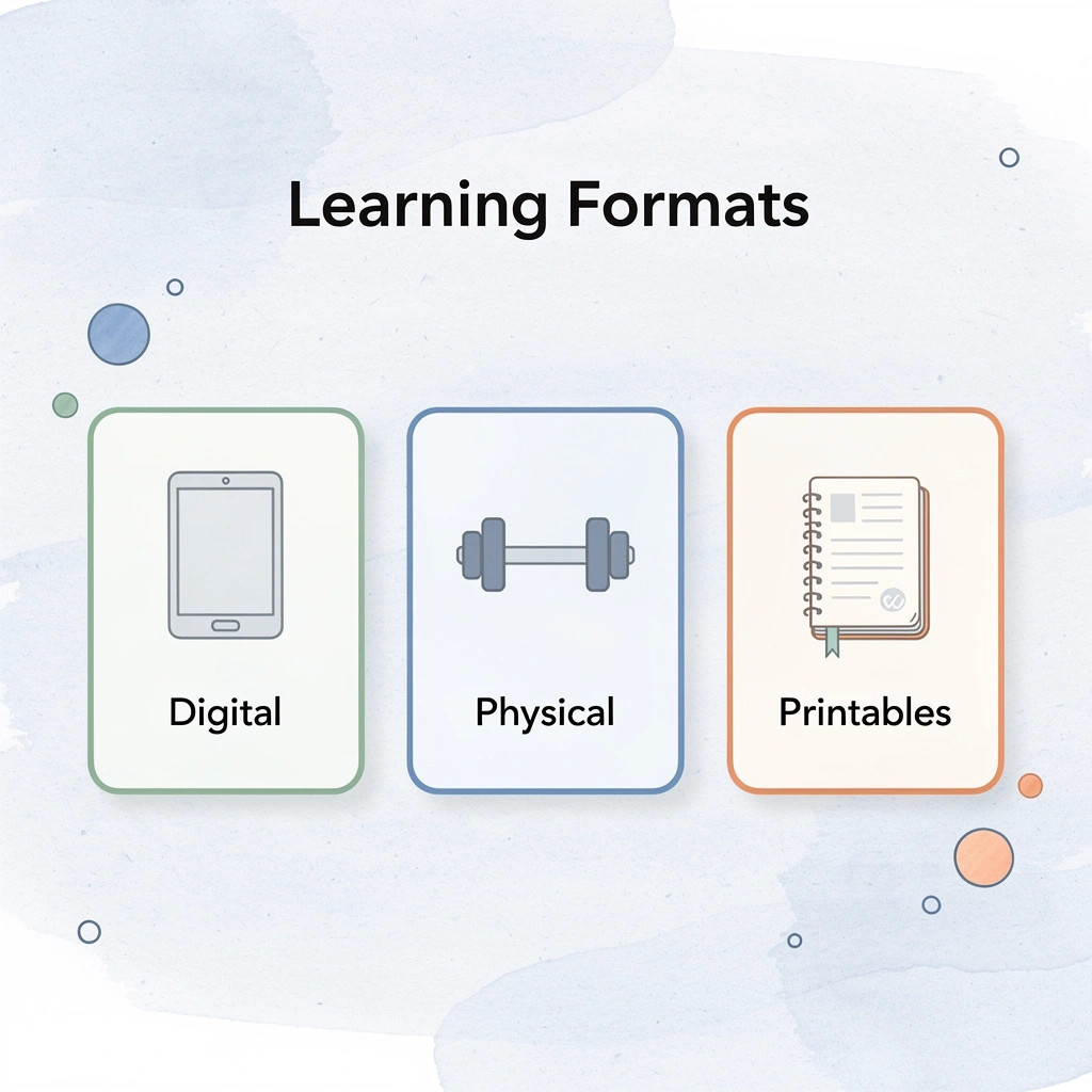 Infographic showing different learning format options