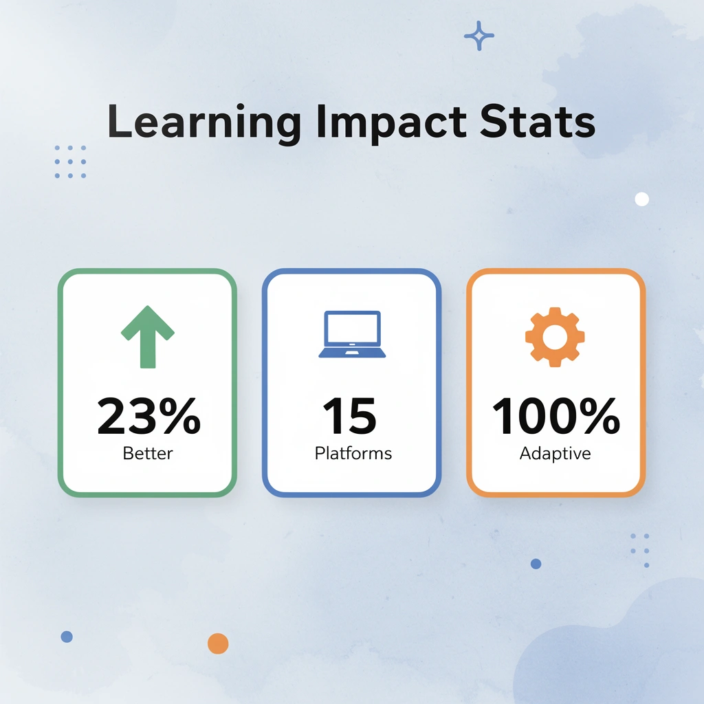 Statistics showing learning impact metrics