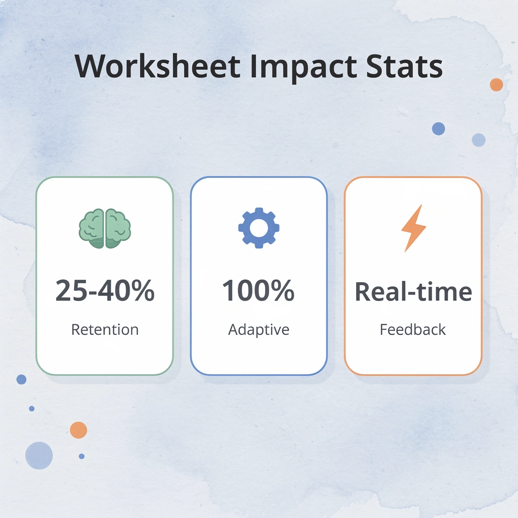 Statistics showing worksheet effectiveness and features
