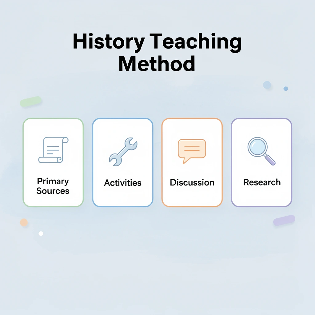Infographic showing four history teaching methods