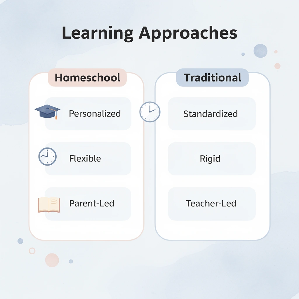 Comparison of homeschool vs traditional learning approaches