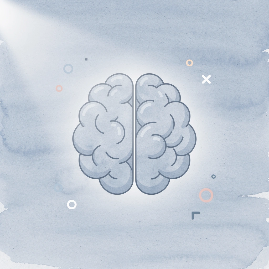Brain icon highlighting the active process of creativity loss