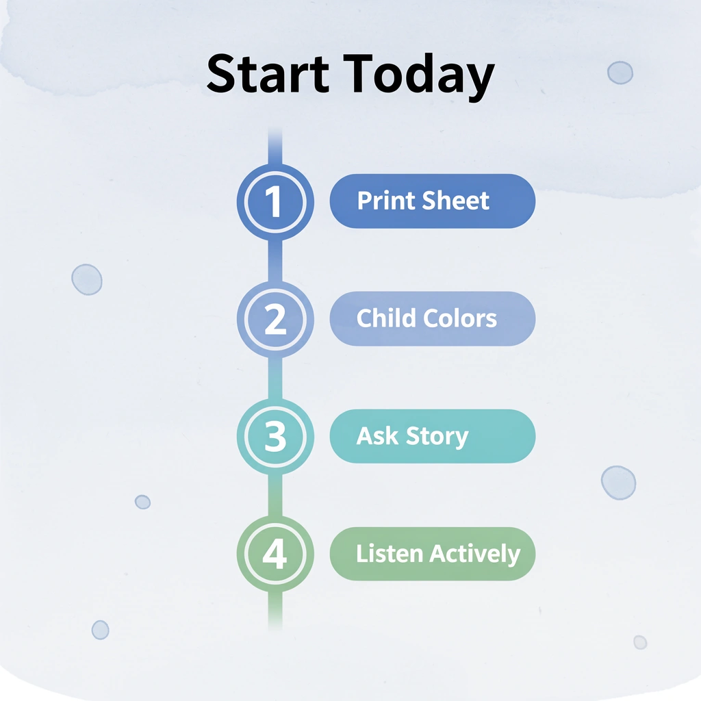 Four-step process for implementing story-based coloring