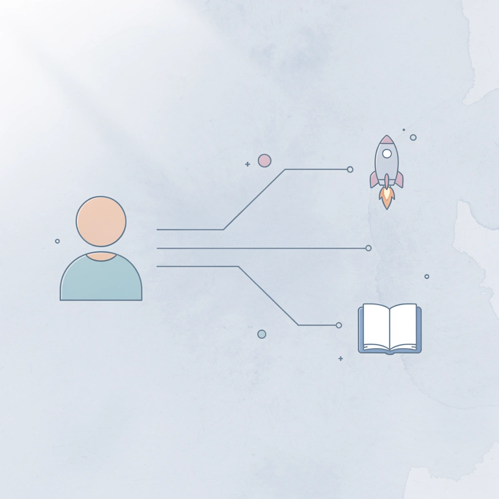 Lightbulb icon splitting into two paths representing the choice between conformity and creativity
