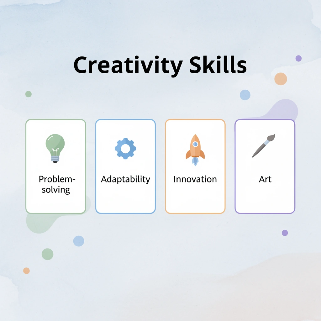 Infographic showing four key creativity skills