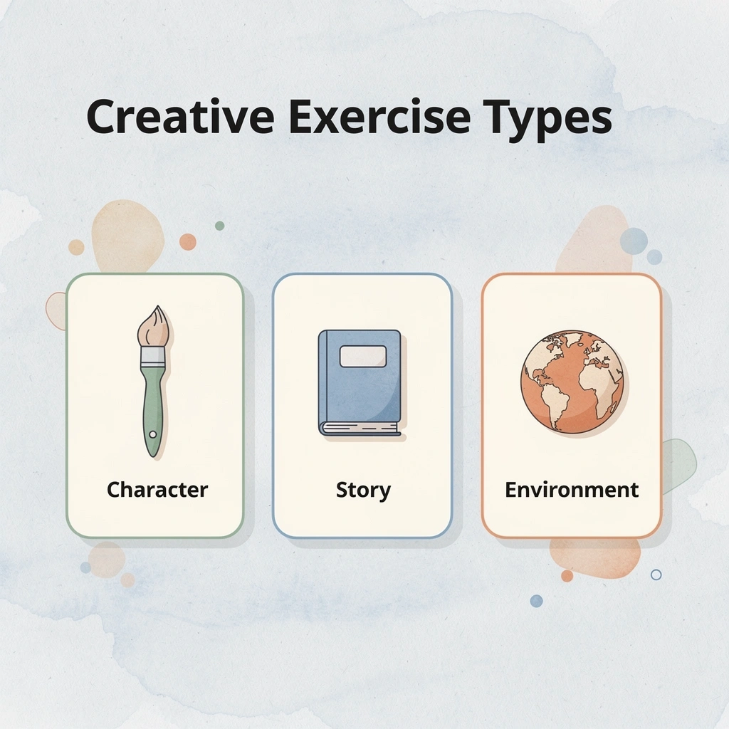 Three types of creative exercises for children