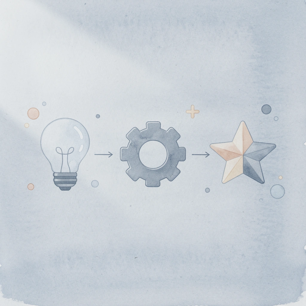 Three icons showing multi-purpose creative supplies