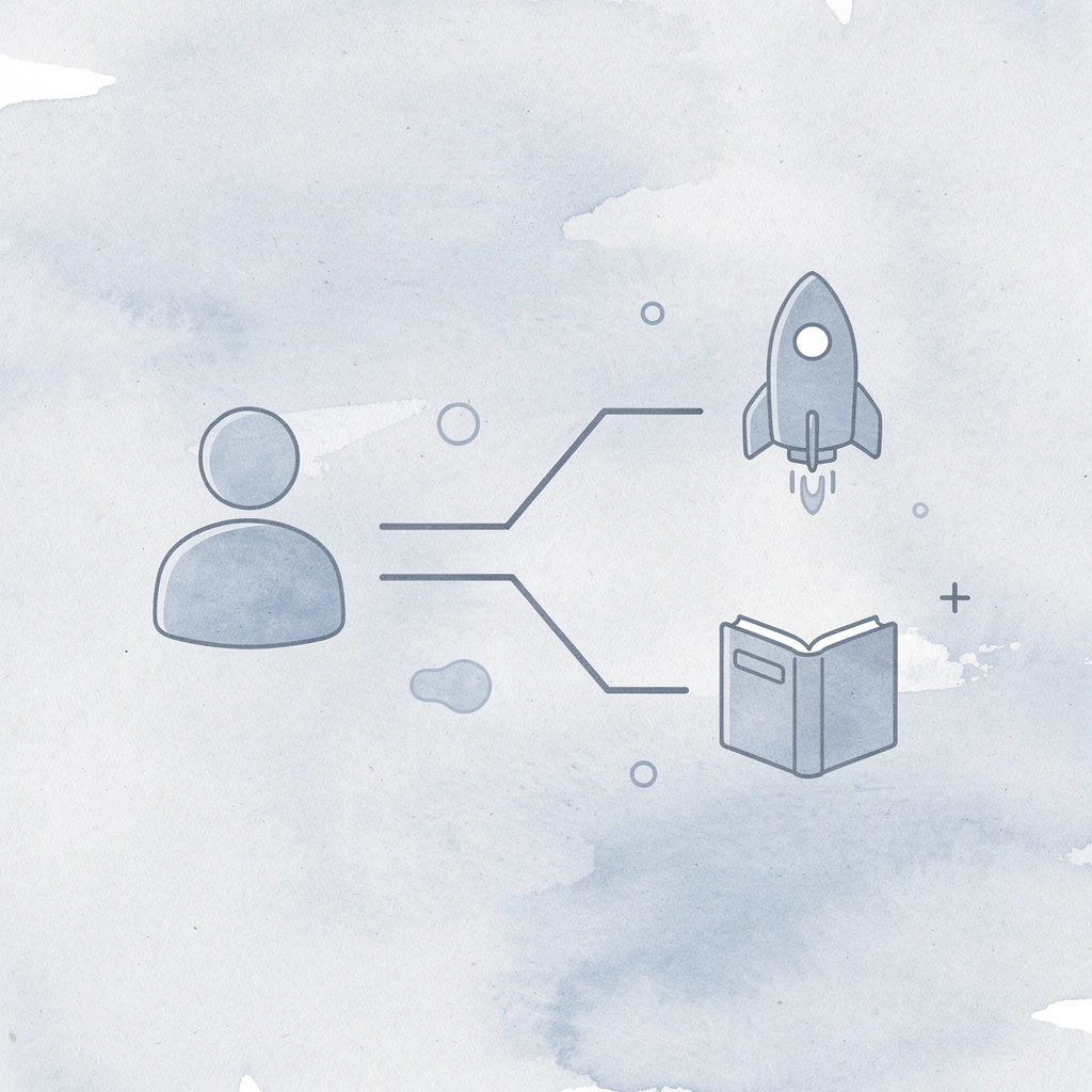 Icon showing transition from complex to simple toys