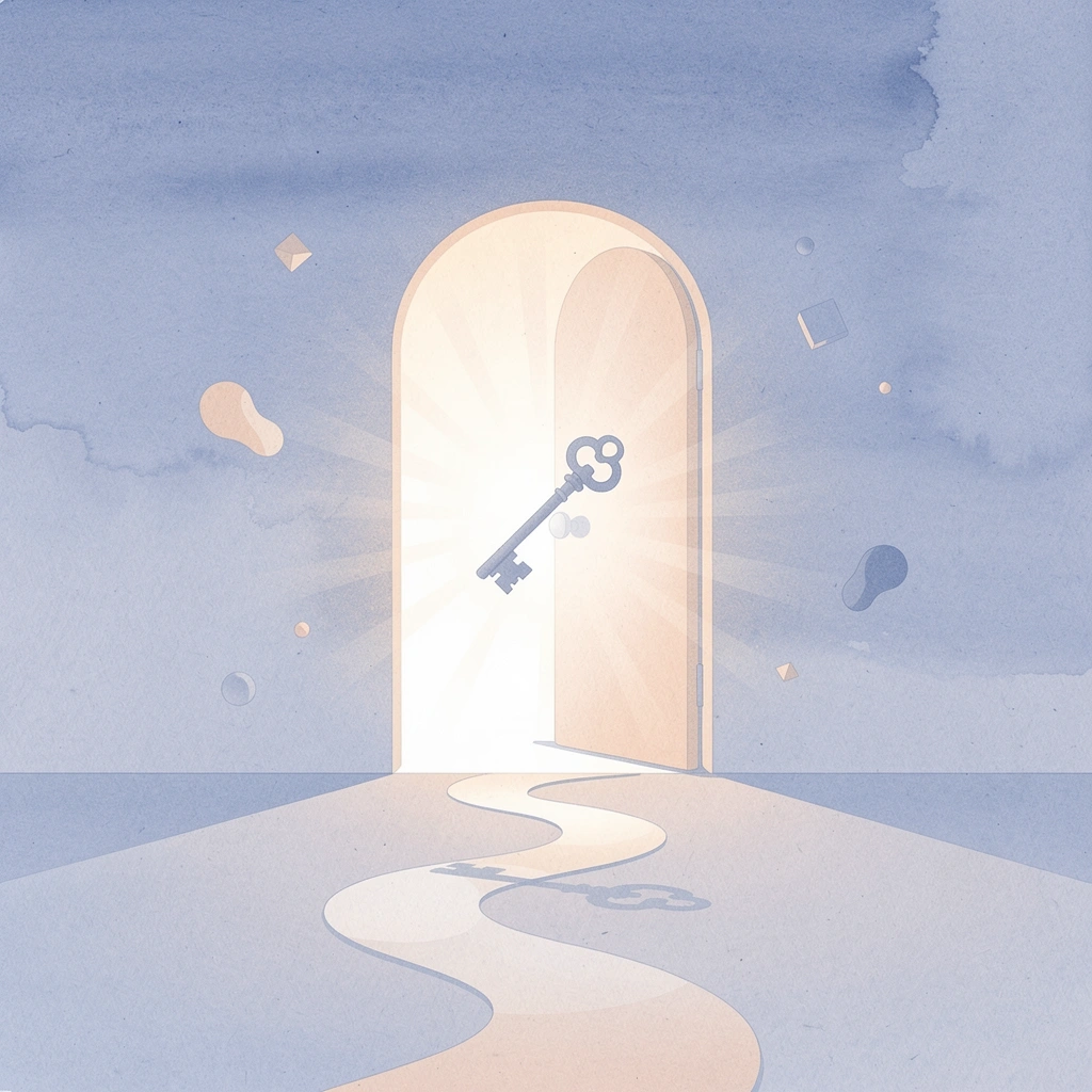 Gateway scene representing the opportunity to start creating now instead of waiting for perfect conditions